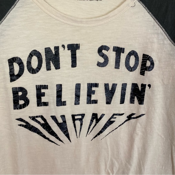 Journey x Lucky Brand Don’t Stop Believing Retro Baseball Tee Womens Size Medium - Picture 4 of 7
